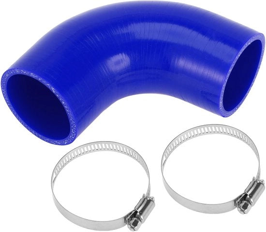 Slang di raffreddamento 54 mm - in silicone - 90 gradi - blu - tessuto a doppia trama - resistente a elevate temperature - slang in silicone