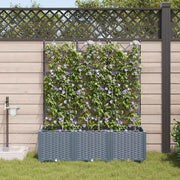 Vaso da giardino 3 pcs Grigio Chiaro Plastica 42002899