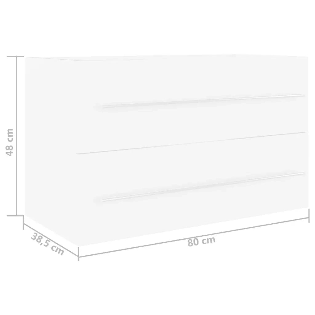 Mobile Lavabo | Armadio Lavabo Bianco 80x38,5x48 cm in Legno Multistrato
