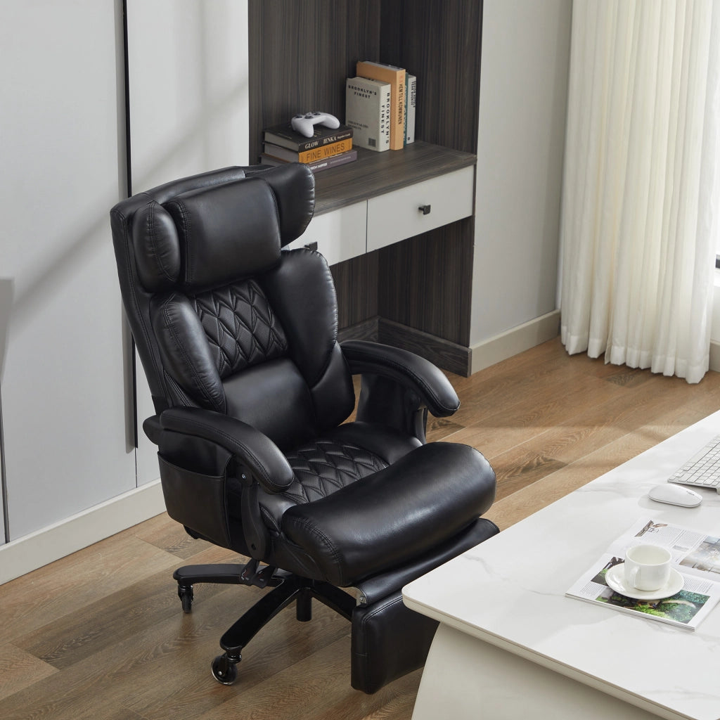 Sedia da ufficio ergonomica XXL - Zephmum- Massaggio, riscaldamento, poggiapiedi, regolabile
