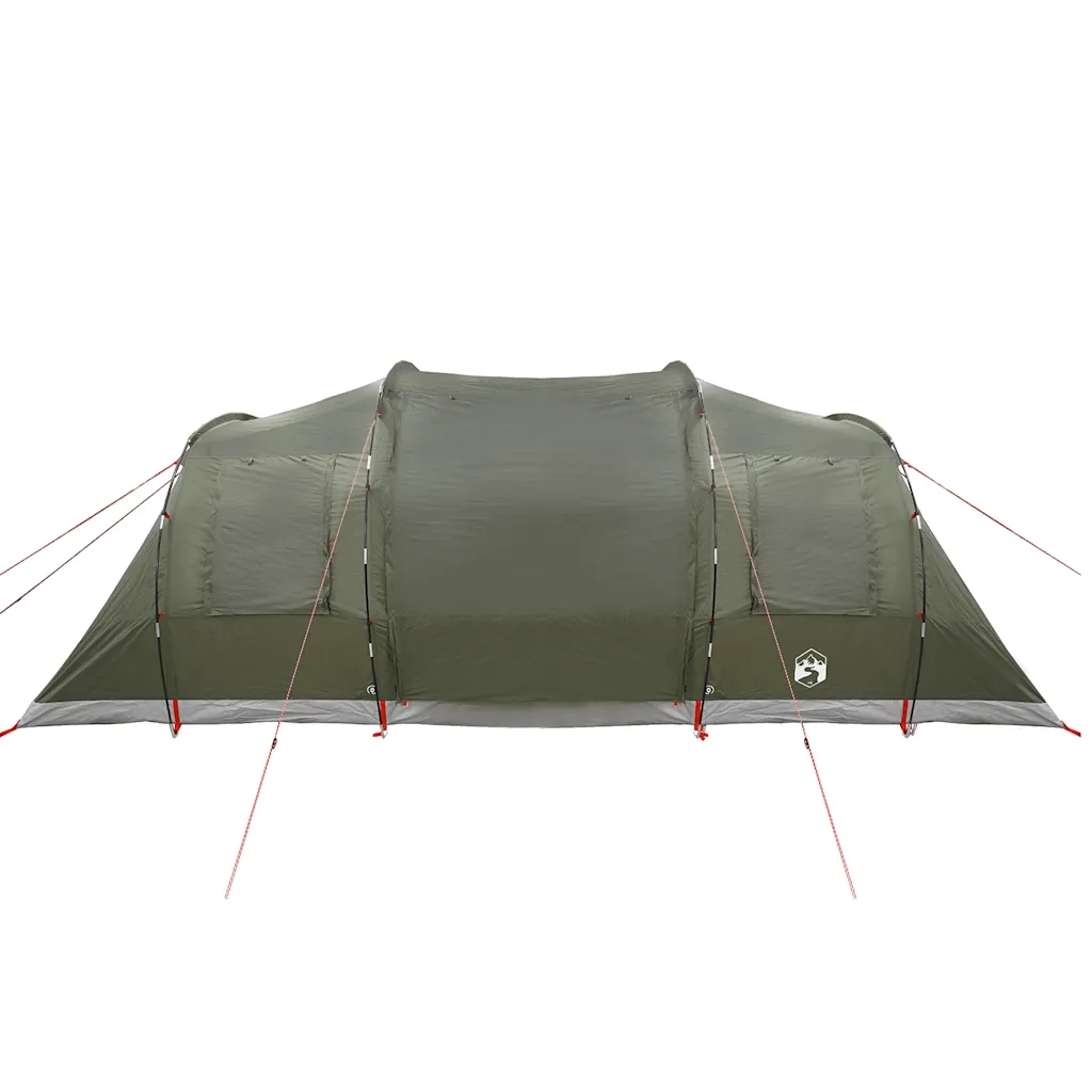 Tenda Familiare a Tunnel per 6 Persone Verde Oliva Impermeabile