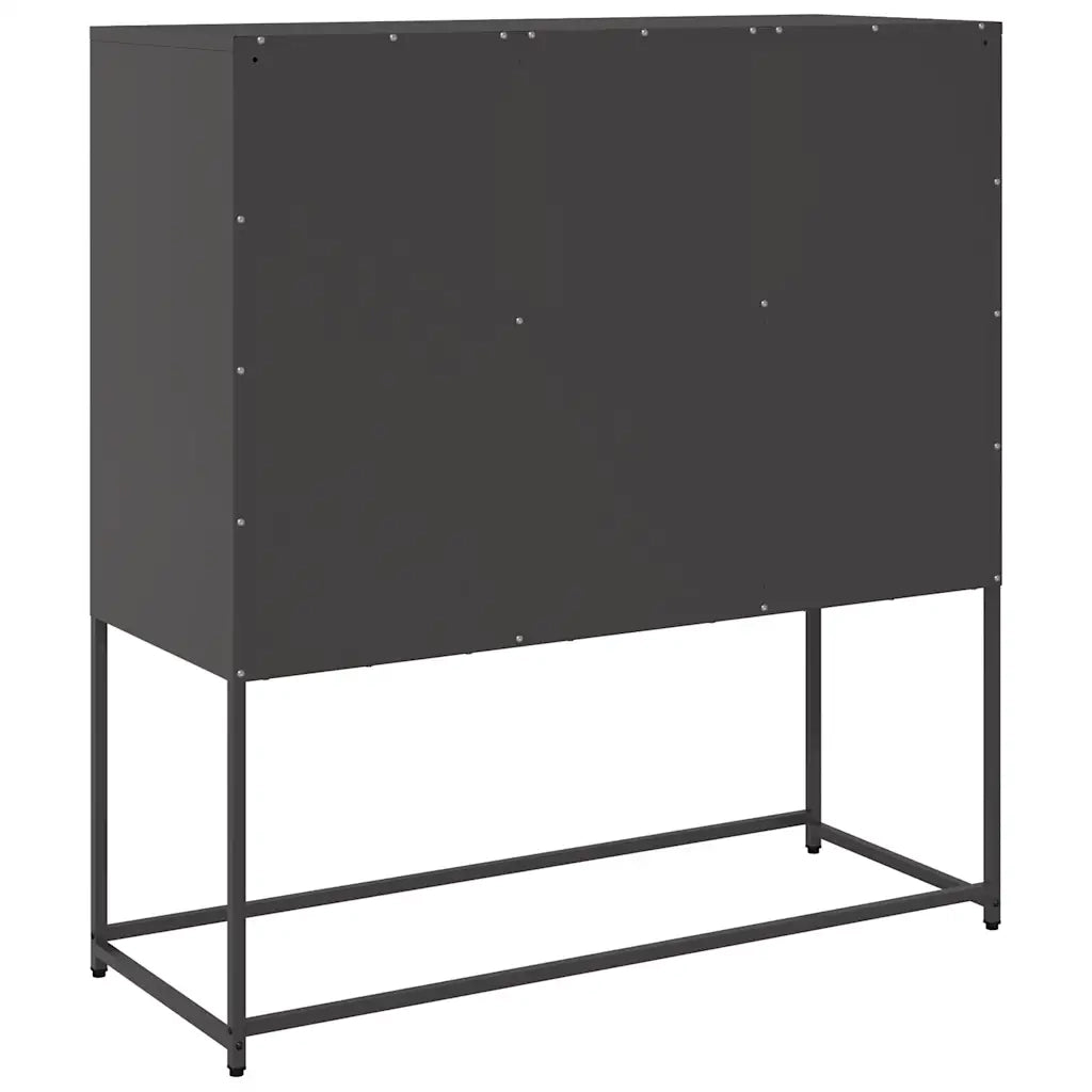 Credenza Nera 100,5x39x107 cm in Acciaio Laminato a Freddo 853416