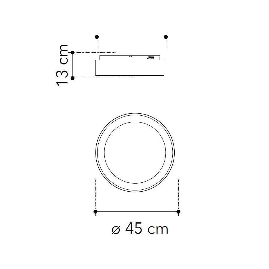 PLAFONIERA LED NOAH 40W 3-4-6500K D.45X13CM NERA.