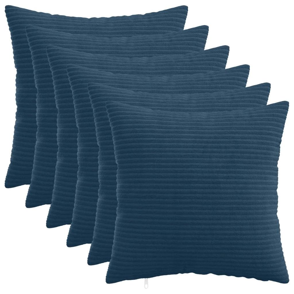 Federa 6 pcs HEERLEN Blu navy 30 x 30 cm corduroy 907442