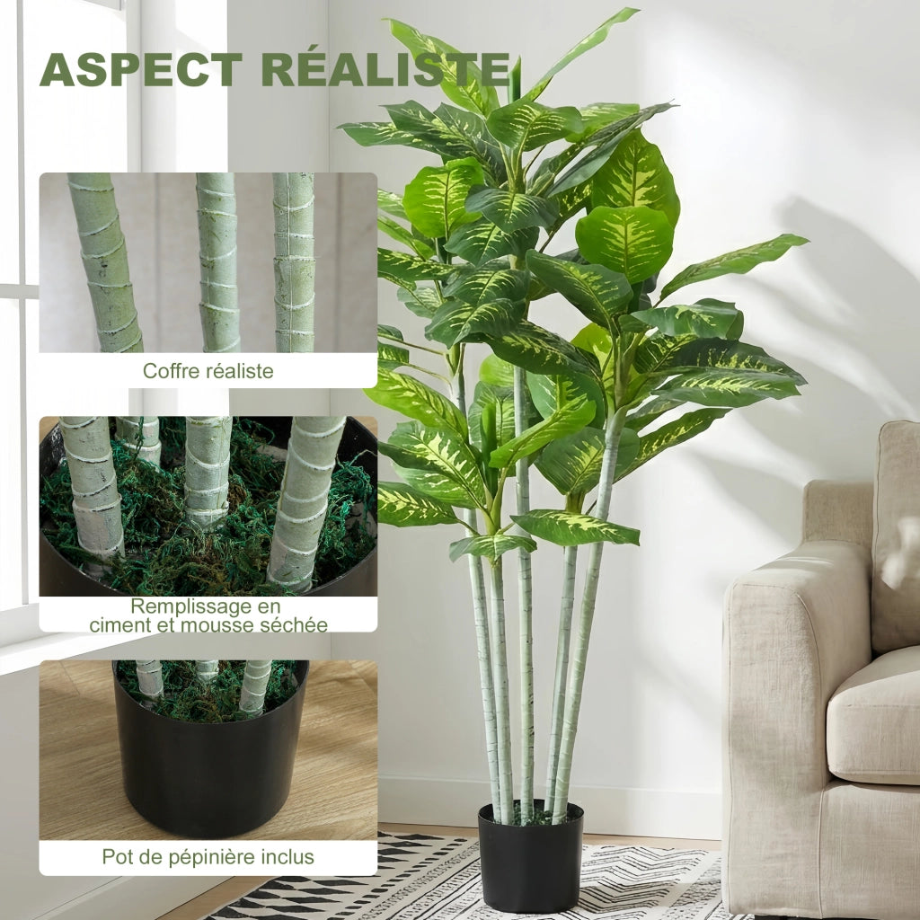 Pianta artificiale Calathea ¨C zephmum ¨C 150 cm vaso cemento 53 foglie