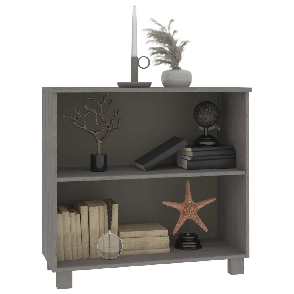 Credenza HAMAR Grigio Chiaro 85x35x80 cm Legno Massello di Pino 340503