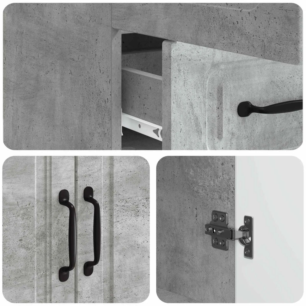 Credenza Grigio Cemento 66 x 34,5 x 92 cm Legno ingegnerizzato