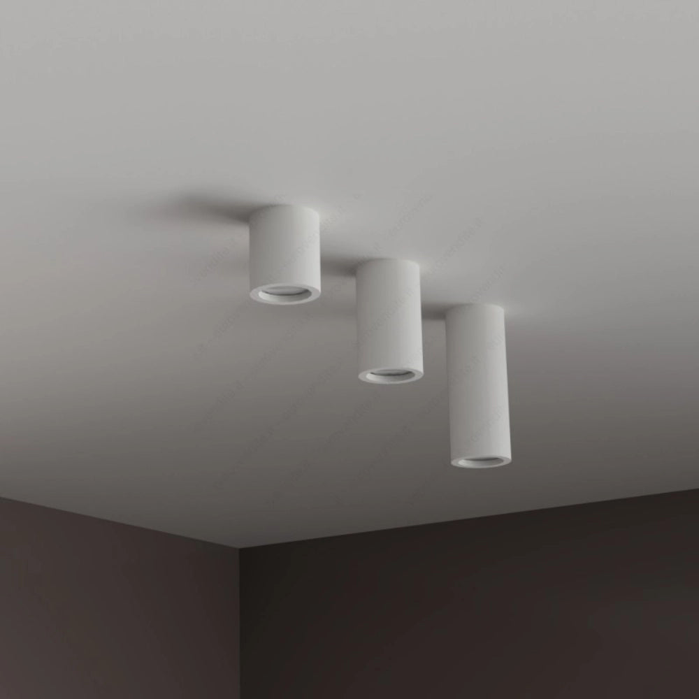 Applique lampada gesso bianco verniciabile da soffitto Ø 70 mm x l. 170 mm