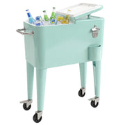Carrello Portabevande Refrigerato 56L con Ruote ¨C zephmum ¨C Verde 75x35x78 cm