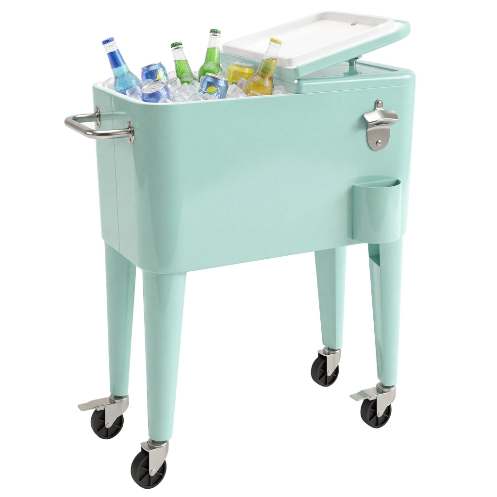 Carrello Portabevande Refrigerato 56L con Ruote ¨C zephmum ¨C Verde 75x35x78 cm