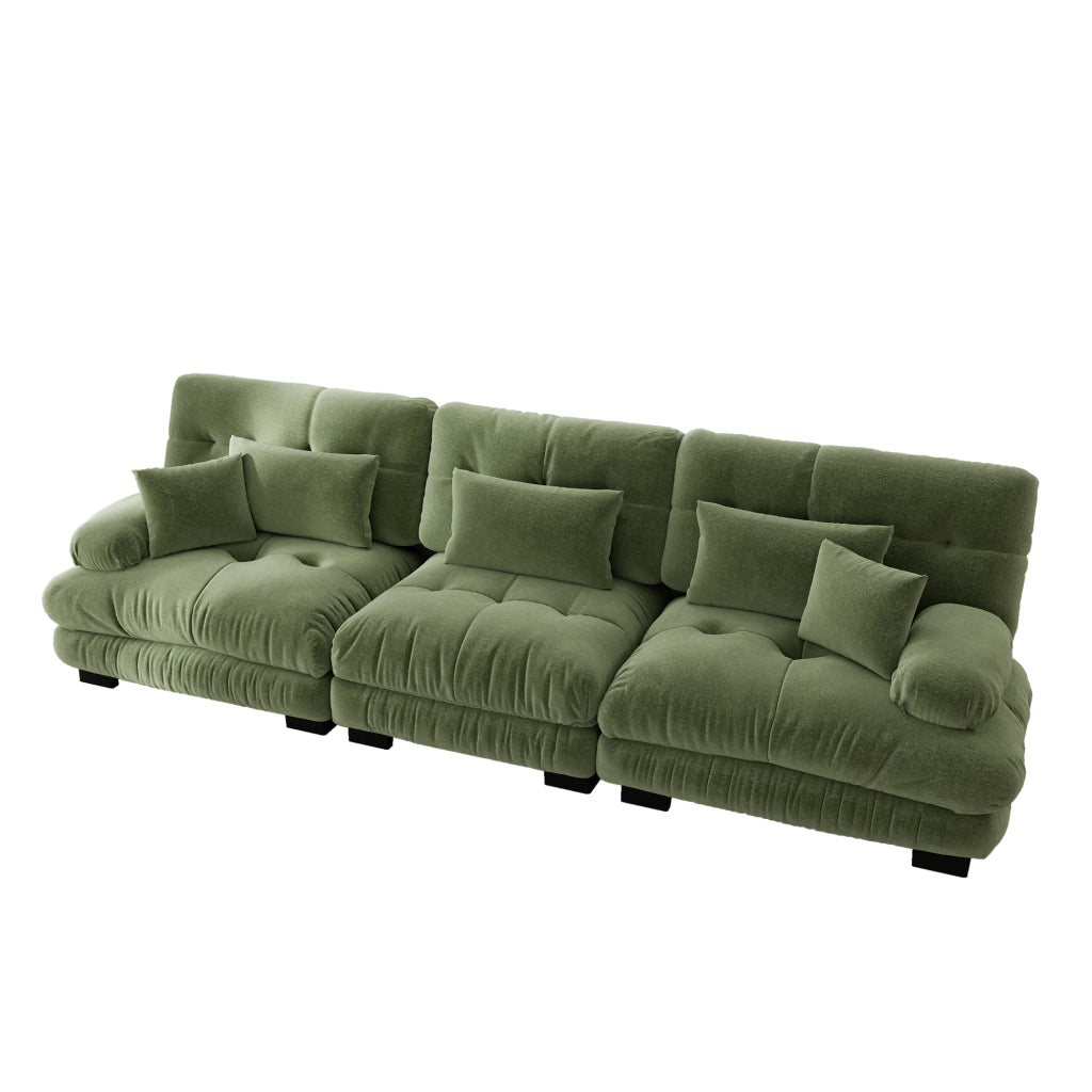 Divano Angolare Modulare 3 Posti ¨C Xylo ¨C Chenille Verde, Sofa Letto