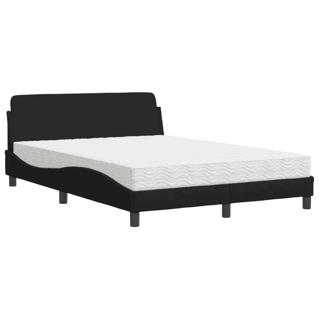 Letto con Materasso Dover Nero 140x200 cm in Tessuto
