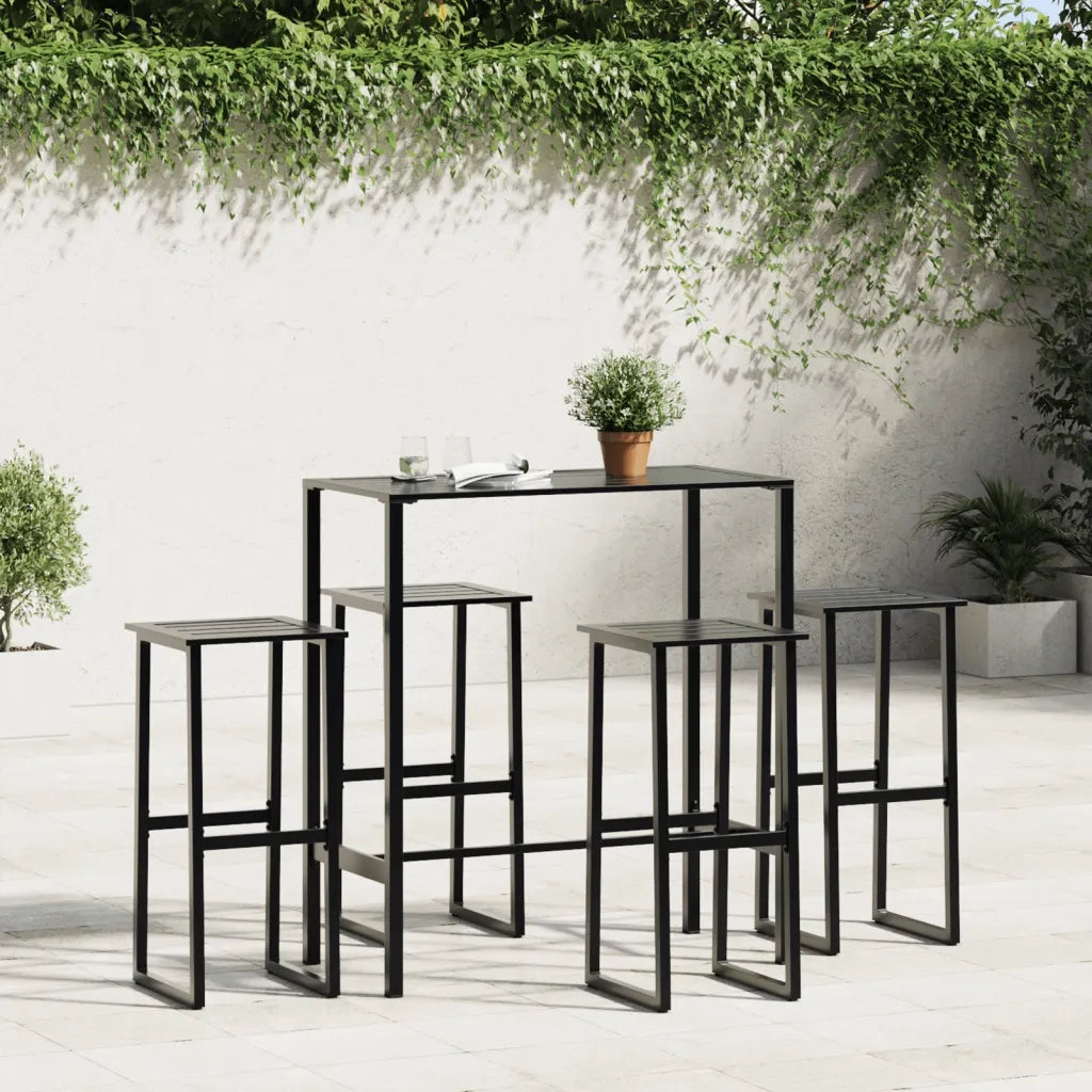 vidaXL Sgabelli da Bar 4pz Neri 38x38x80 cm Acciaio Verniciato Polvere