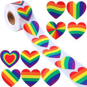 Sticker Regalo 1000 pezzi - Bandierine a Cuore con Bandiera Arcobaleno - Adesivi Autoadesivi - Ideali per Regali - Ideali per Eventi di Gruppo - Promuovi l'Amore è l'Amore - Sticker Arcobaleno