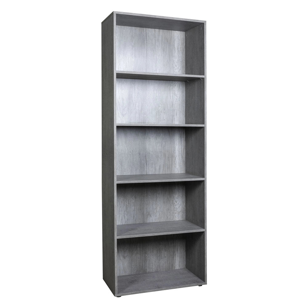 LIBRERIA LINEA 'FLOW' 5 ripiani - cm.35 x 68 x h.200 cemento  - COMPOSAD