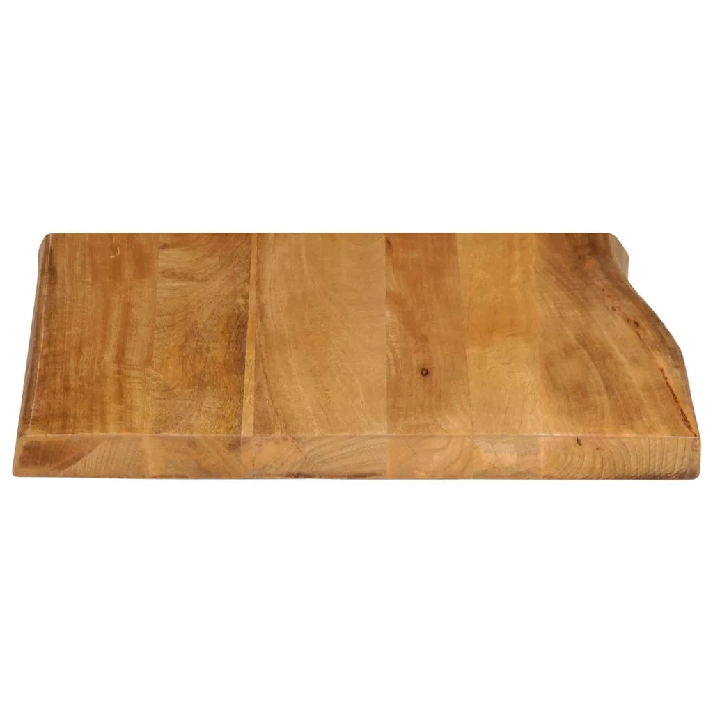 Piano Tavolo 80x80x3,8 cm Bordi Vivi in Legno Massello Mango 370794