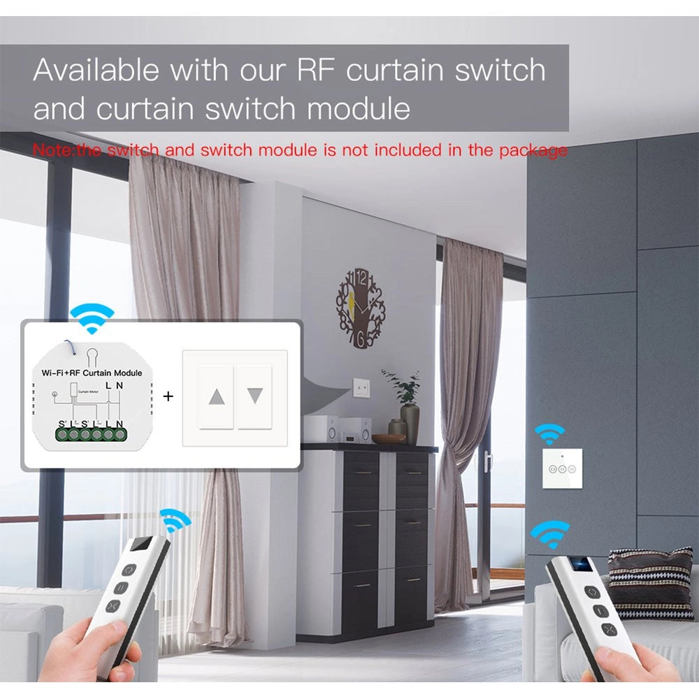 Telecomando Wireless RF 433MHz per Tende e Tapparelle Elettriche, 3 Tasti Per 1 Scena, APP Tuya/Smart Life, Alimentazione a Batteria LR23A (Esclusa), Design Compatto 109x36mm  SH1901