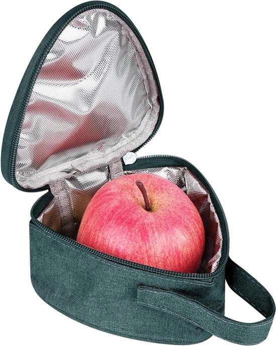Borsa isolante per snack riutilizzabile - Frutta - Impermeabile - Cassetta per pane - Leggera - Picnic - Verde - Mini contenitore per snack, adatto al riutilizzo, ideale per picnic e lavoro.