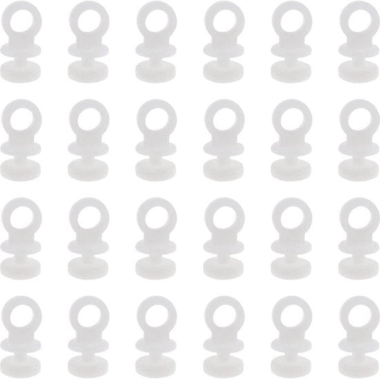 9 mm Corda di Guida per Curti Glissanti Runner Ruote Haken Bianco Plastica - 50 Pezzi Lavastoviglie