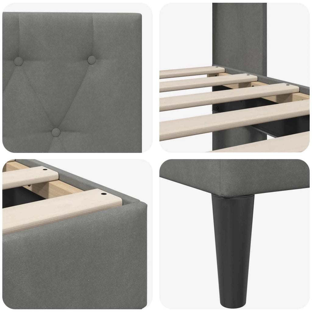 Struttura del letto Grigio Scuro 140 x 200 cm Velluto 42027668