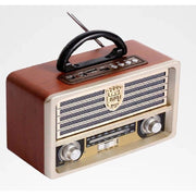 Trade Shop - Radio Portatile Musica Sveglia Design Retro Stile Usa Vintage Usb Fm/am Q-yx2022 -