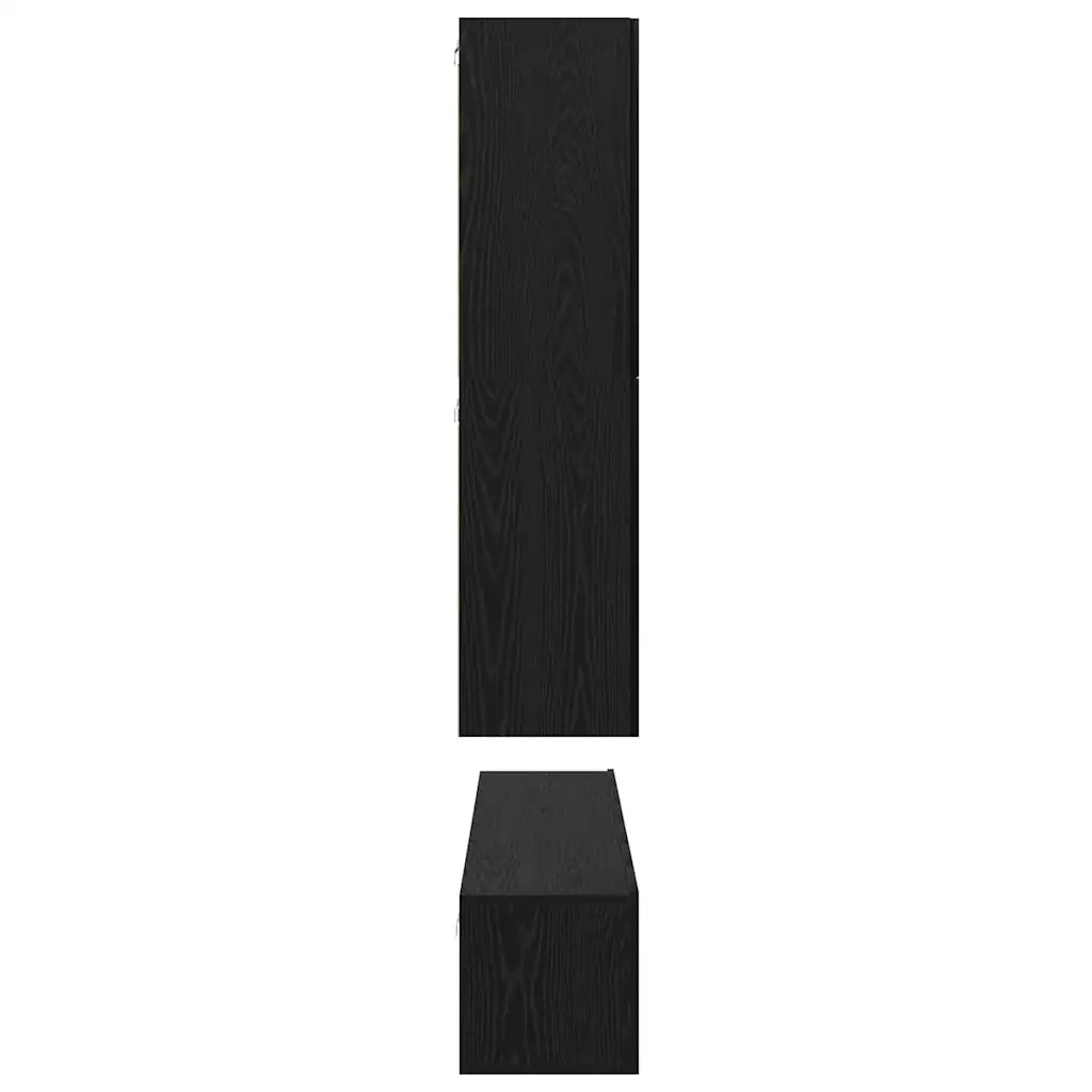 Set mobile TV 8 pz-Credenza per TV Rovere Nero Legno multistrato 259765