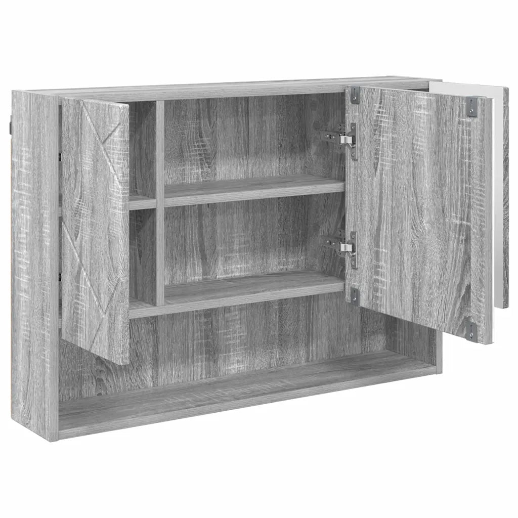 vidaXL Set di mobili per il bagno con cassetto 3 pcs Grigio sonoma