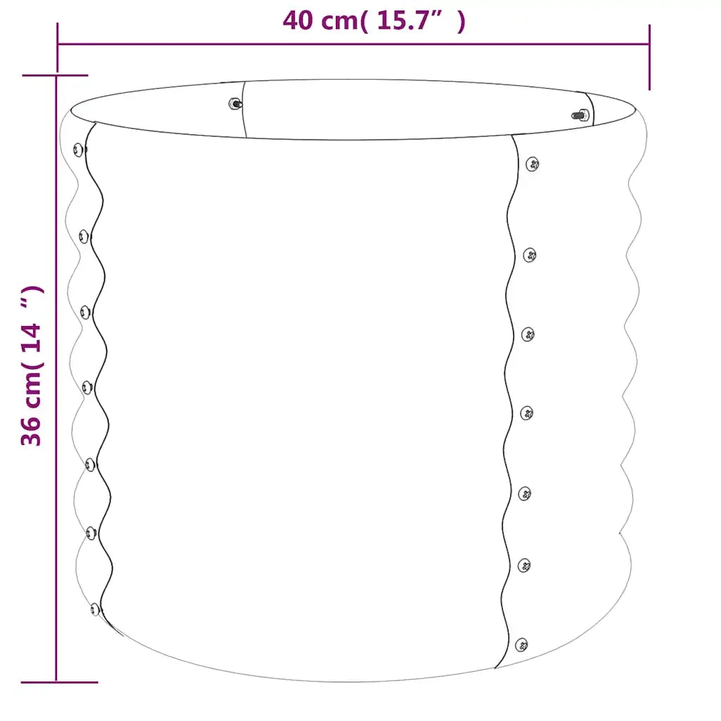 Vaso Giardino Acciaio Zincato 40x40x36cm Antracite 318846
