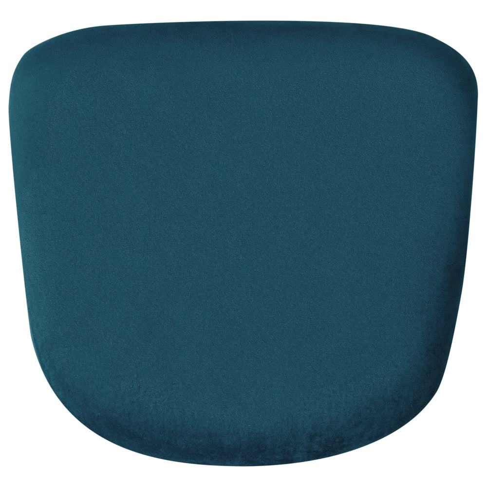 Sedia A Dondolo Velluto Blu Mare Gambe In Metallo Pattini In Legno Moderni