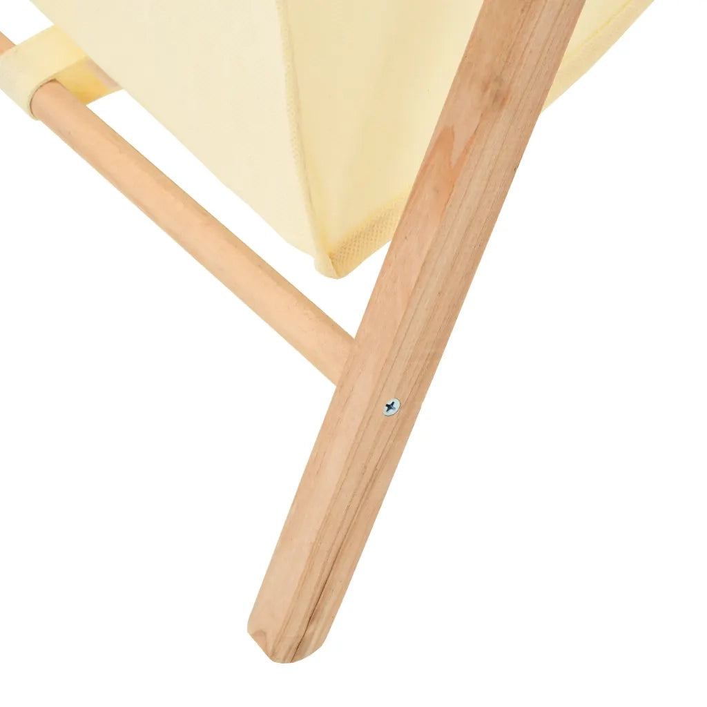 Portabiancheria in Legno di Cedro e Tessuto Beige 42x41x64 cm CFW4951017