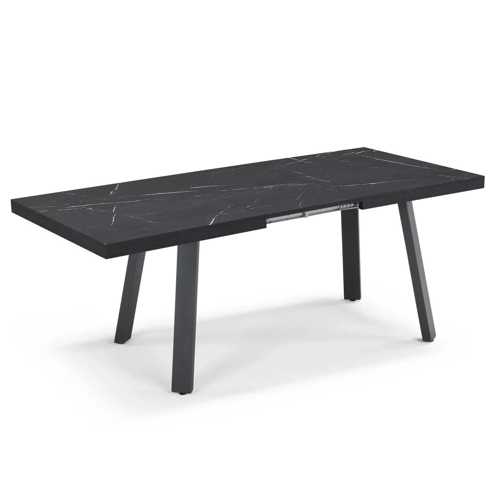 Tavolo allungabile da pranzo Pietra Nera 145x85 modello MIRO’ fino a 195 CM per sala da pranzo, cucina e soggiorno, design moderno con top in melaminico
