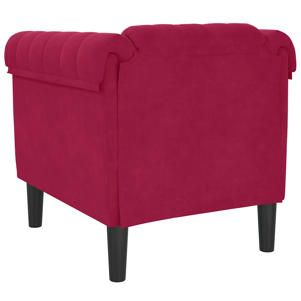 Poltrona | Sedia Relax Rosso Vino in Velluto