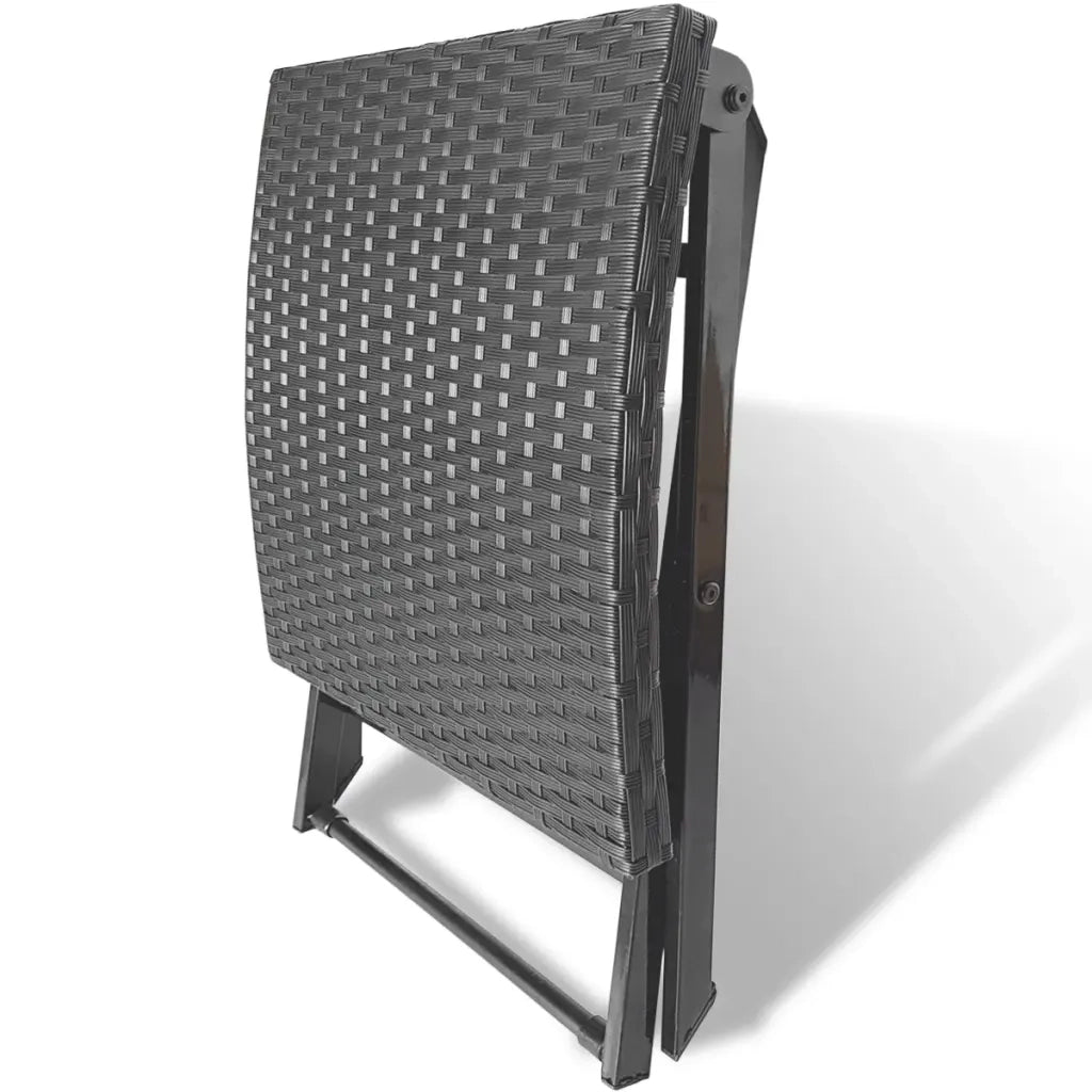 Sgabello Pieghevole in Polyrattan Nero cod mxl 77164