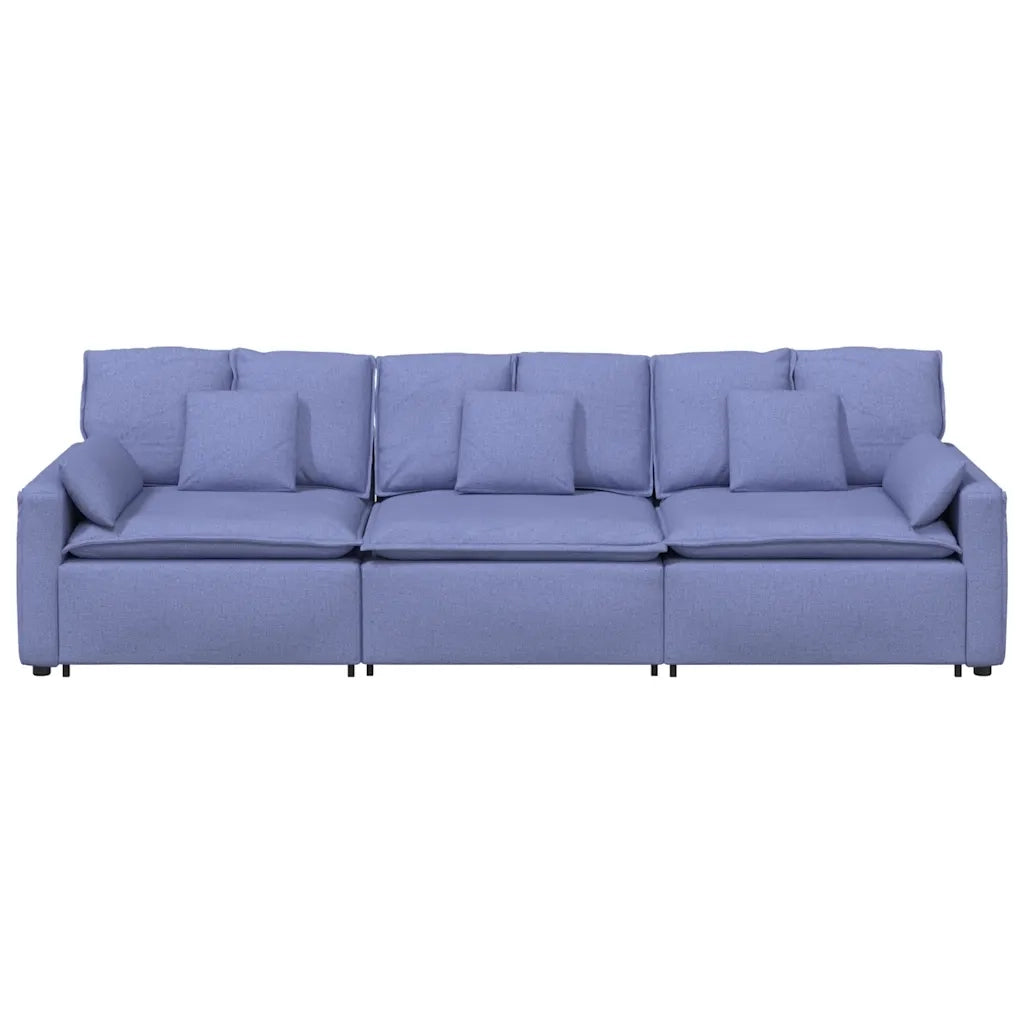 vidaXL Divano Modulare con Cuscini Jeans Blu