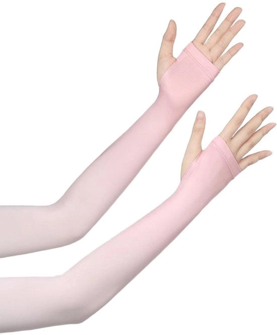 Mouwen UV-protettivi - 48*6cm - Guanti senza dita - Adatti per donne, guida in auto, bicicletta, lavoro - Guanti protettivi per l'esterno - Guanti lunghi con protezione solare - Lunghe maniche di schiuma di vetro
