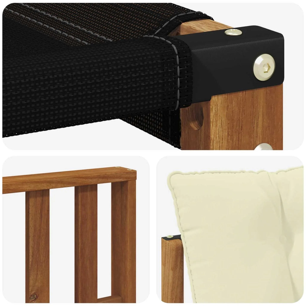 Set di divani da esterno-Sofa da giardino Legno di Acacia Massello e Textilene 135958