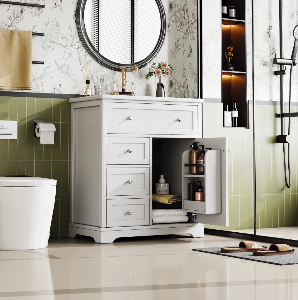 Mobile bagno da terra con lavabo 76x46x87 cm bianco