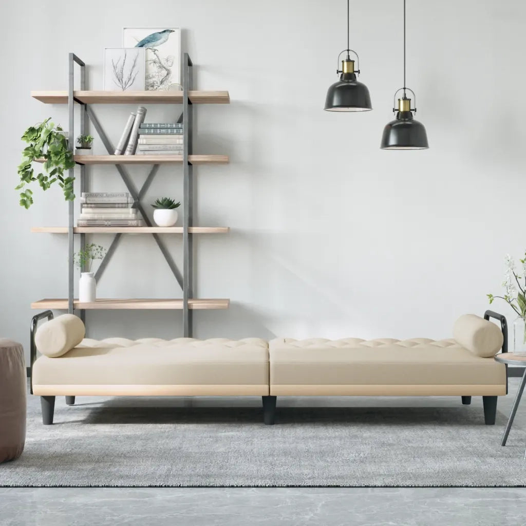 Divano letto | Sof¨¤ letto | Letto singolo con Braccioli Crema in Tessuto