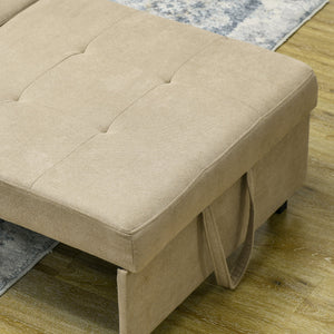 Poltrona Letto Singolo 100x98x88 cm 2 Cuscini e Vano Contenitore in Velluto Marrone Chiaro