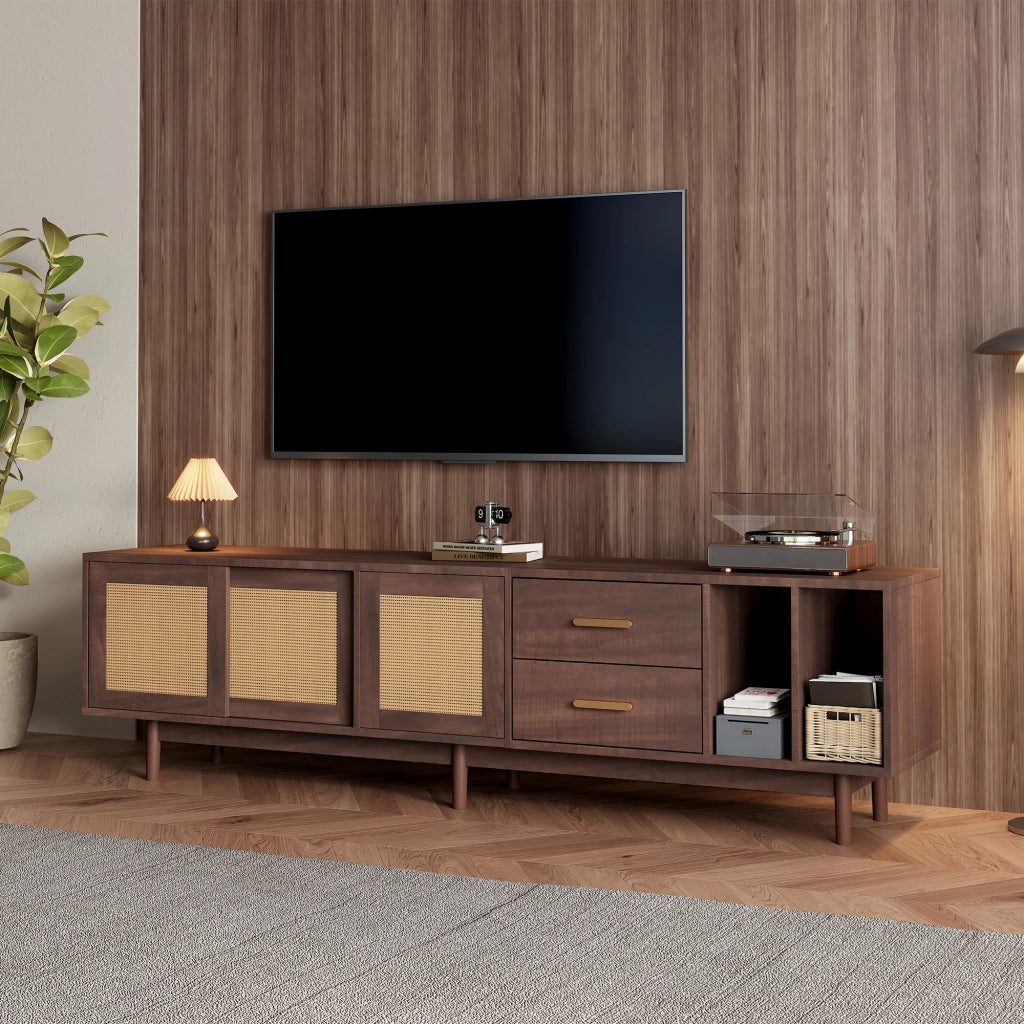MOBILE TV 190x40x52 cm MDF Marrone con 2 Cassetti e 3 Ante