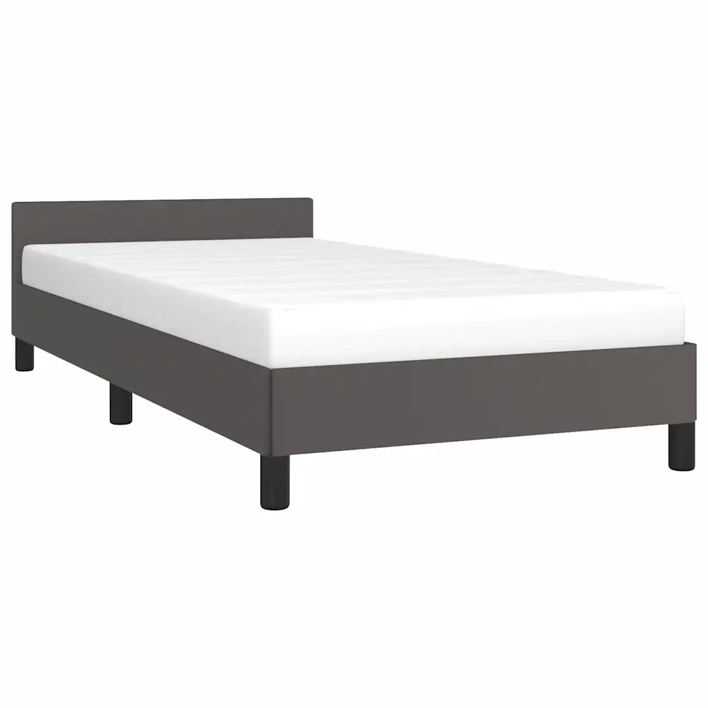 Giroletto con Testiera senza Materasso-Struttura Letto Grigio 100x200 cm