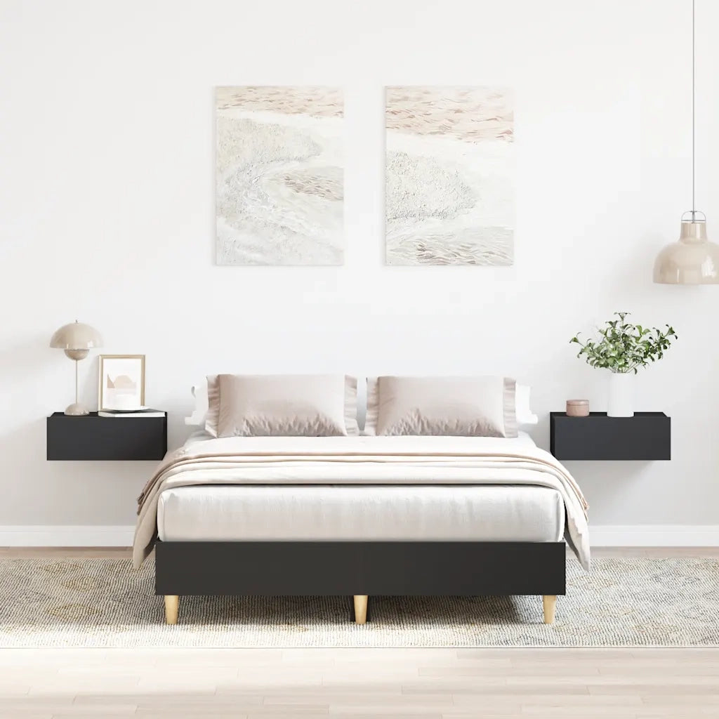 Giroletto senza Materasso Nero 120x190 cm in Legno Multistrato 861076