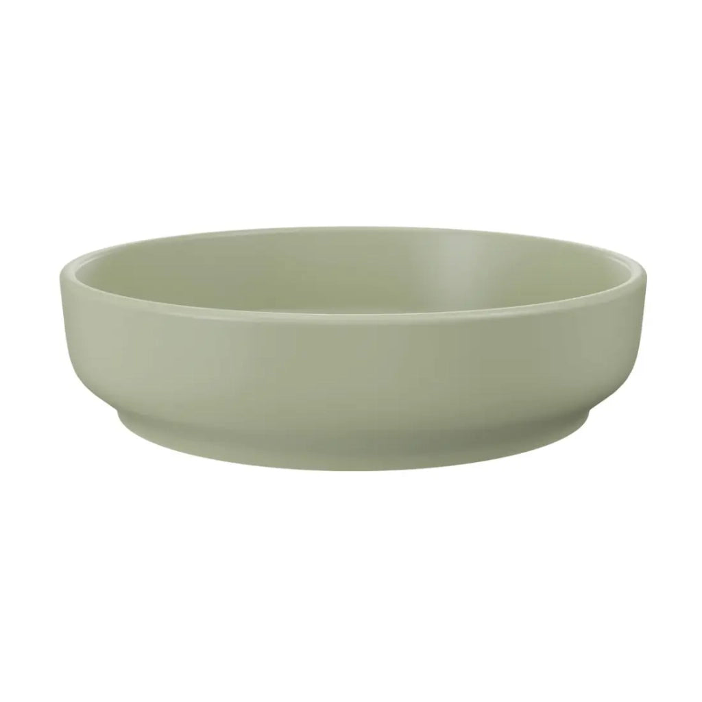 Lavabo da appoggio rotondo 40 cm in ceramica verde oliva opaco