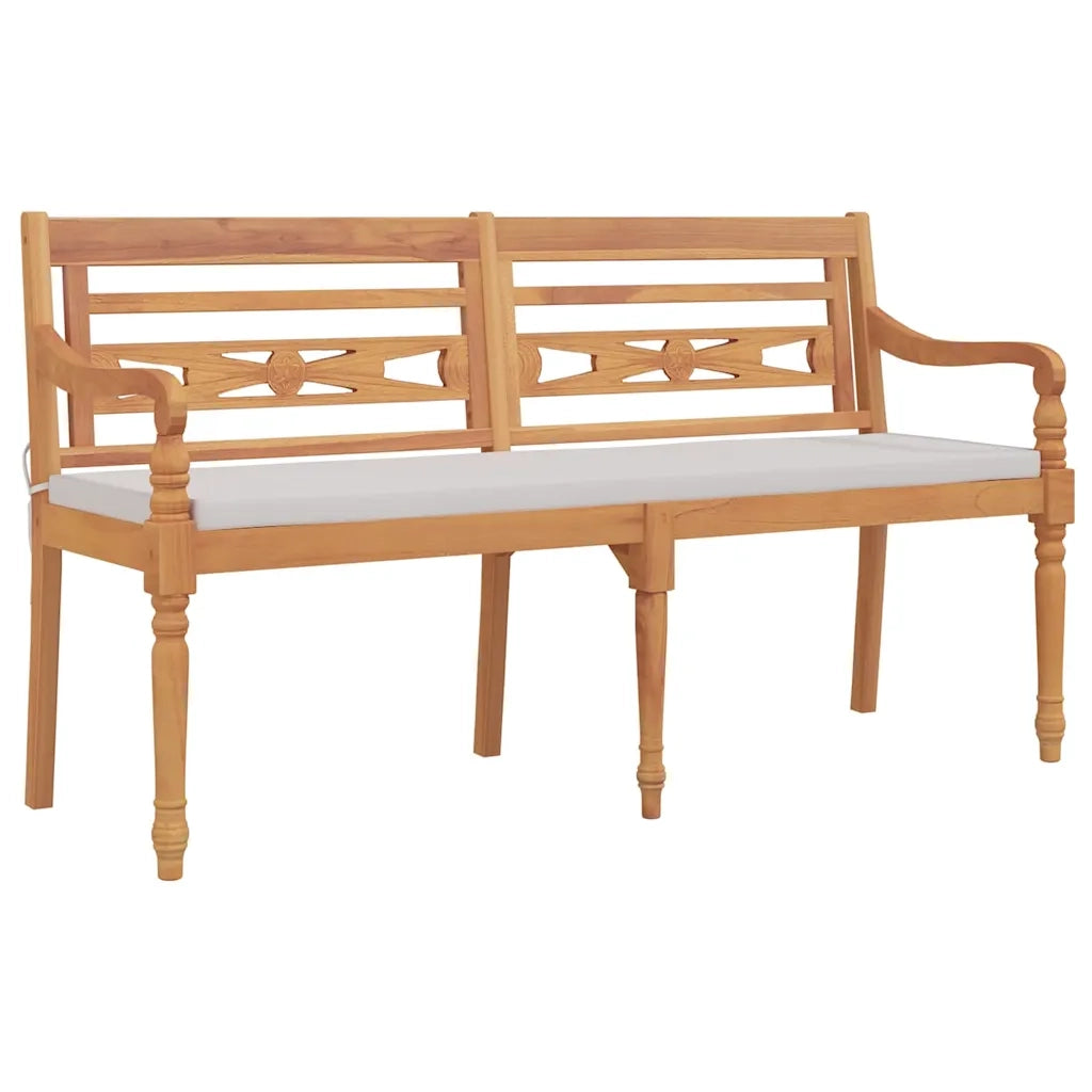 Panchina Batavia con Cuscino 150 cm in Legno Massello di Teak 319148