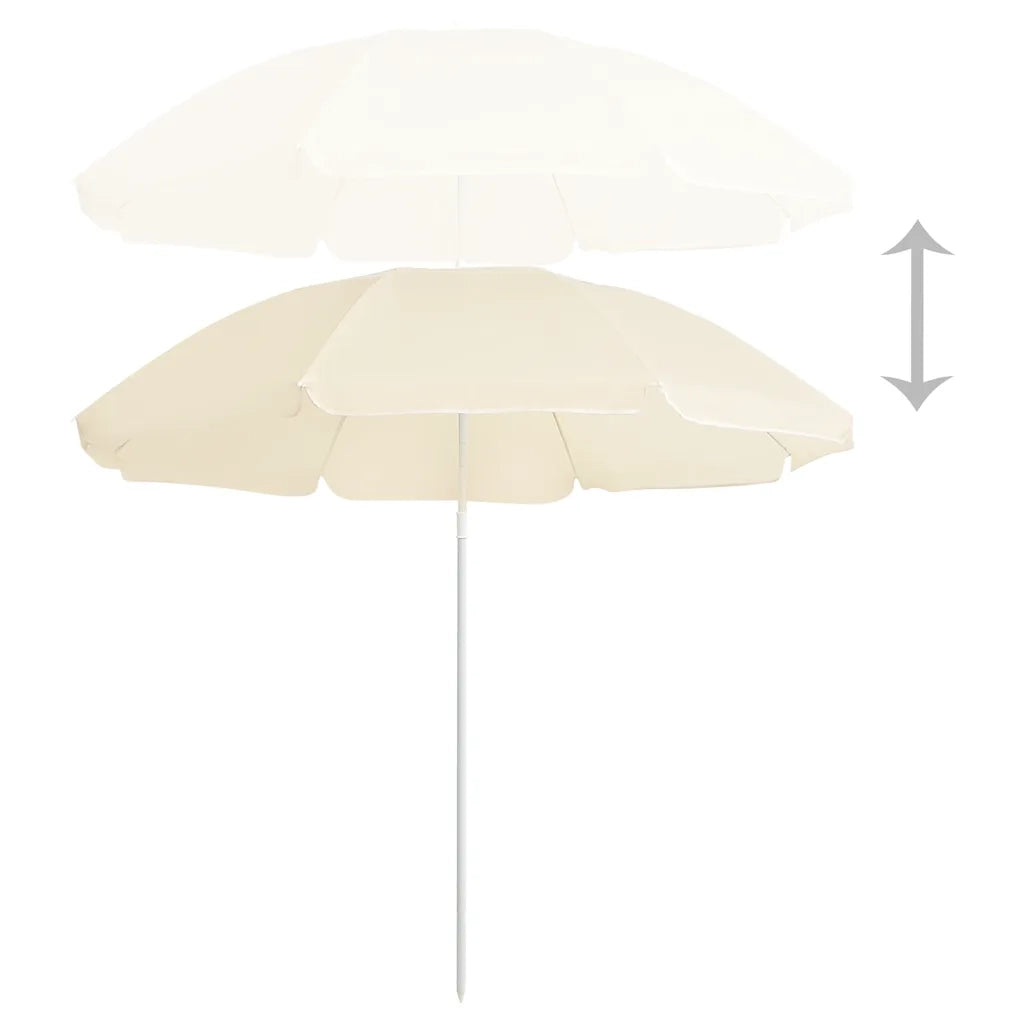 Ombrellone da Esterni-Ombrello da giardino con Palo in Acciaio 180 cm Sabbia 591763
