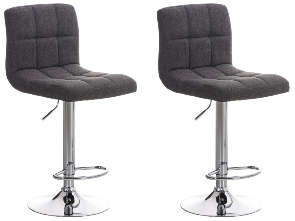 Set di 2 sgabelli Peru in tessuto grigio chiaro
