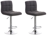 Set di 2 sgabelli Peru in tessuto grigio chiaro