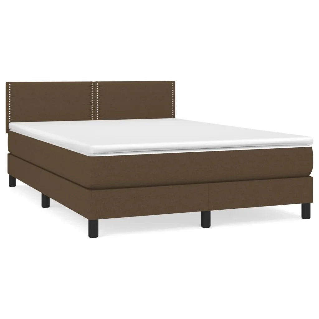 Giroletto a Molle con Materasso Marrone Scuro 140x190cm Tessuto 3139972