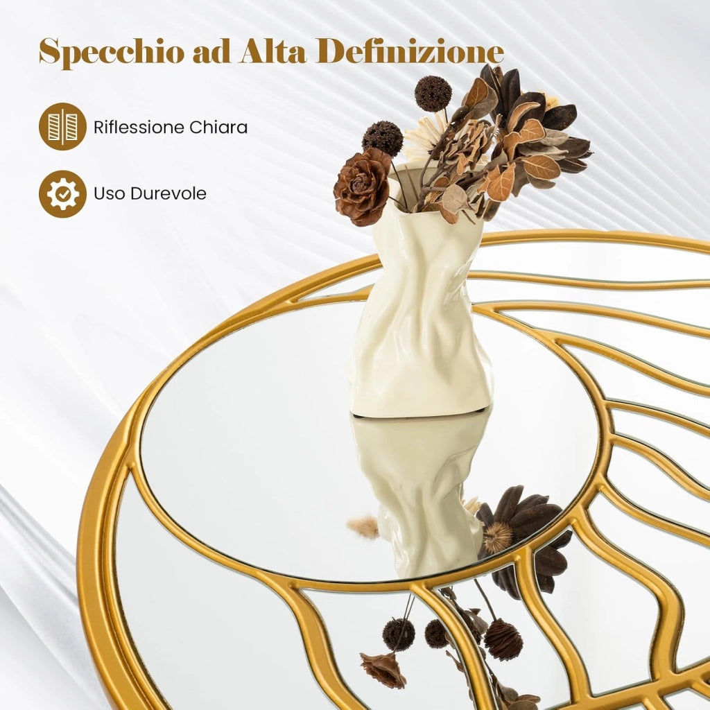 Specchio da Parete 80 cm, Specchio Decorativo da Parete Rotondo con Cornice Irregolare, per Soggiorno, Ingresso Camera da Letto Sala da Pranzo
