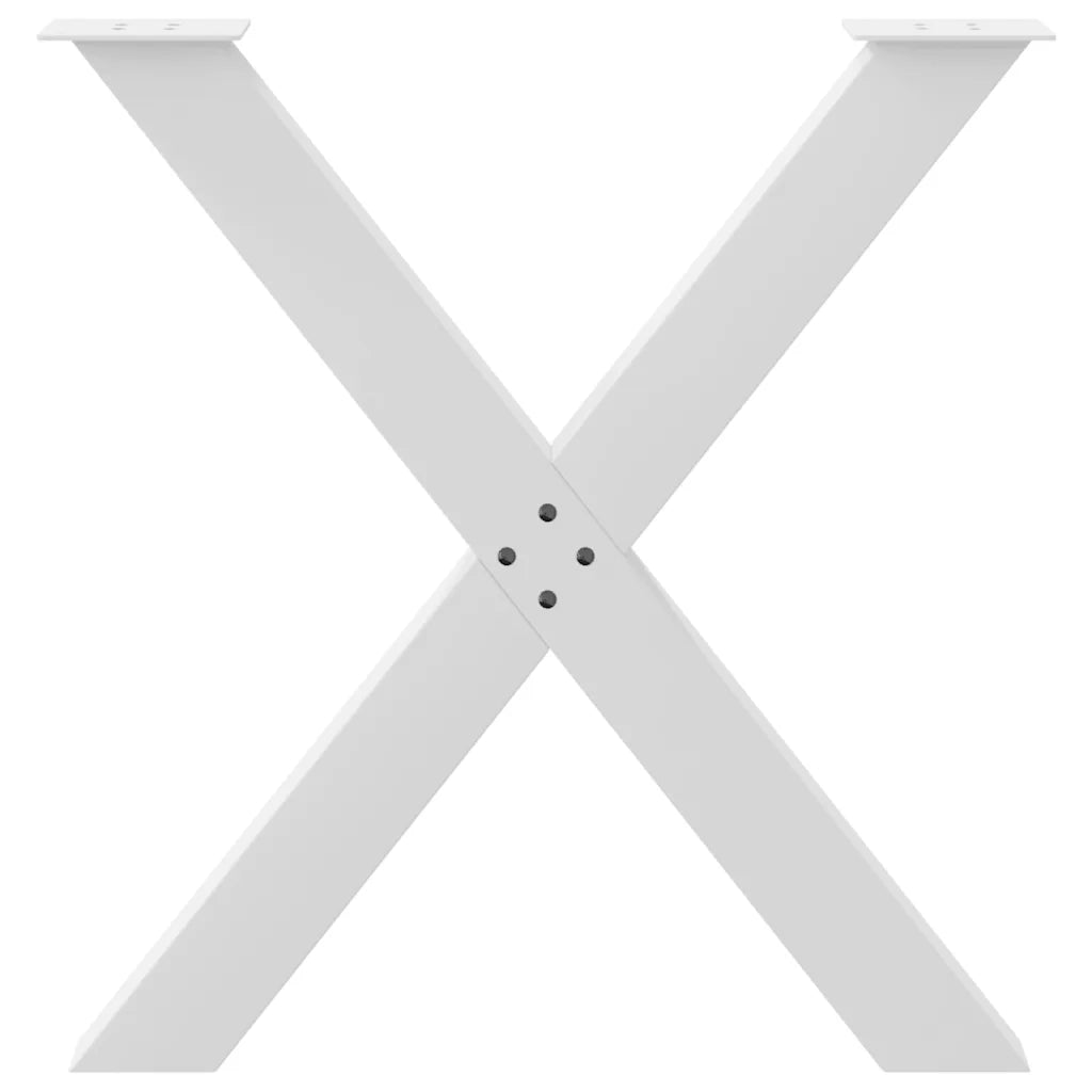 vidaXL Gambe per tavolo da pranzo a forma di X 3 pz bianche 80x(72-73) cm in acciaio